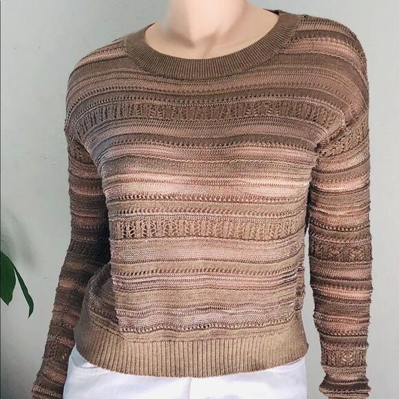 Allsaints Spitalfields Metallic Agni Lightweight Knit Pullover Sweater Size 2 - Picture 2 of 8